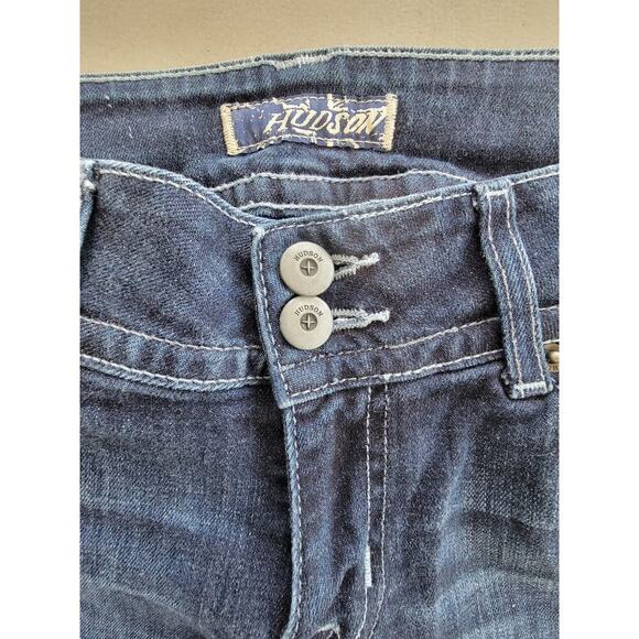 Hudson Signature Bootcut Flare Dark‎ Wash Y2K Low-Mid Rise Denim Jeans Size 28 - Picture 2 of 9